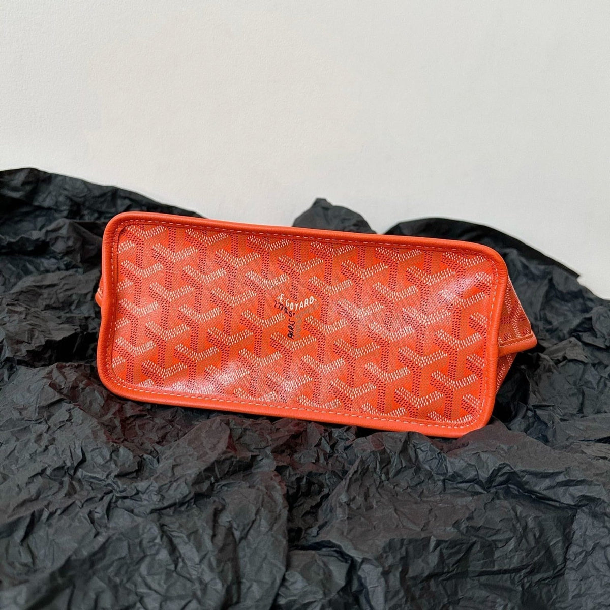 ANJOU MINI BAG 20 IN RED ORANGE GOYARDINE CANVAS AND CALFSKIN