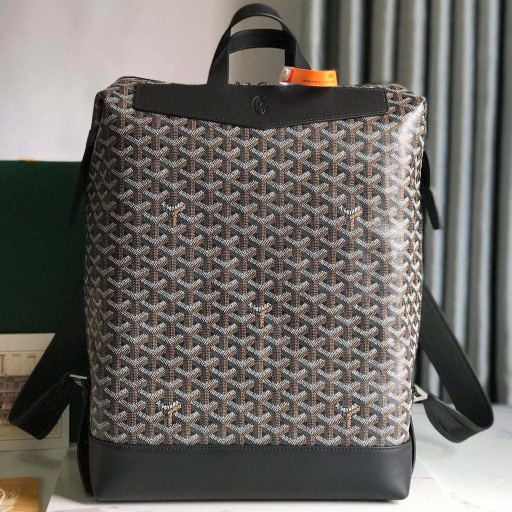 CISALPIN BACKPACK 43 IN BLACK GOYARDINE CANVAS AND CALFSKIN