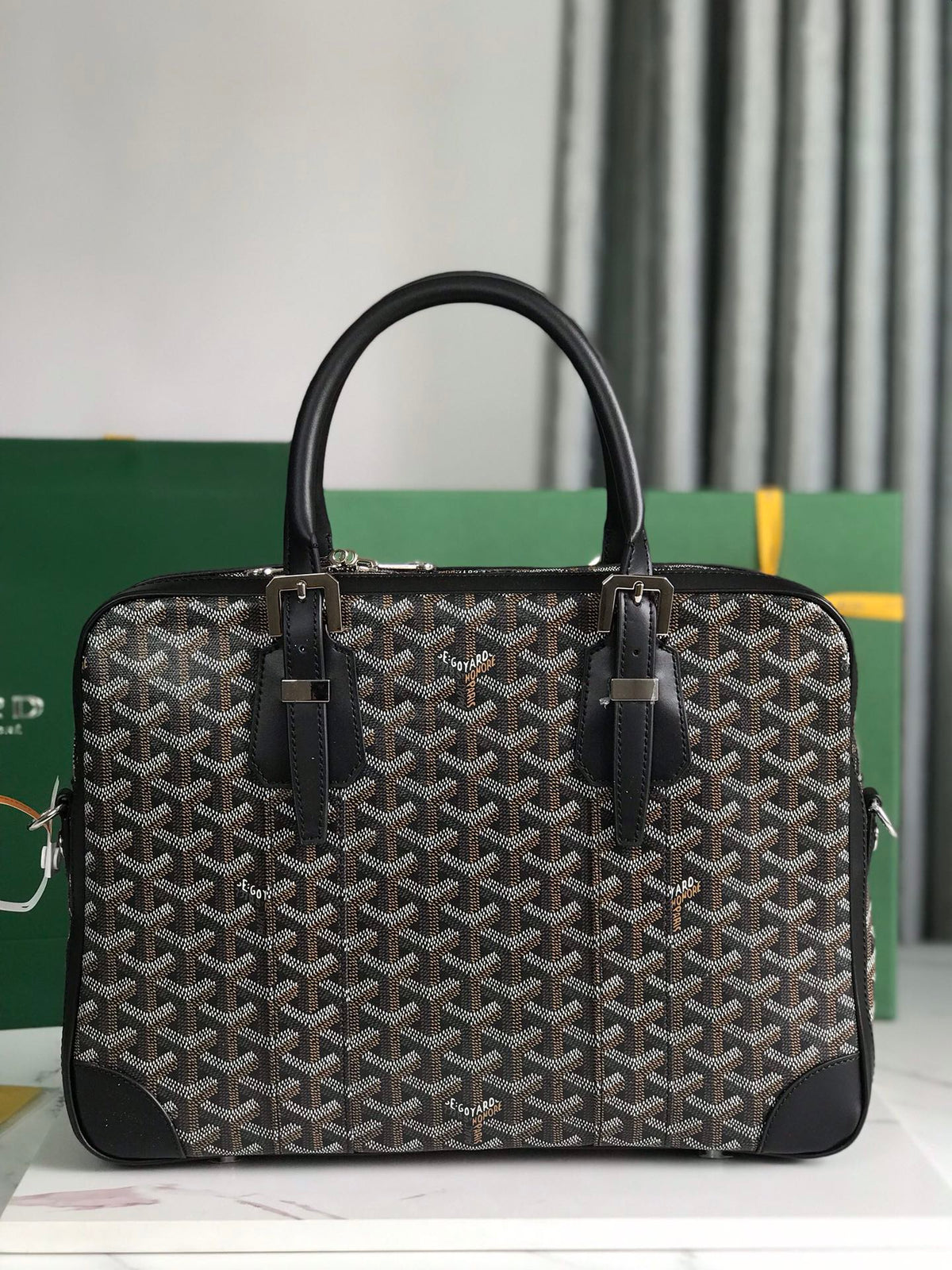 AMBASSADE DOCUMENT CASE 35 IN BLACK GOYARDINE CANVAS