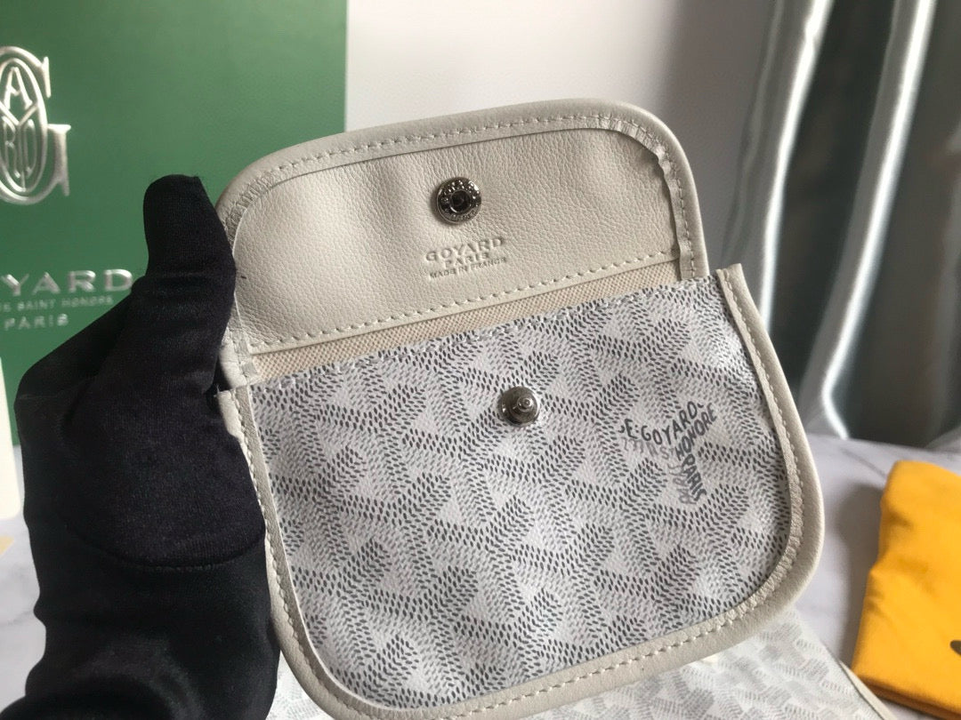ANJOU MINI BAG 20 IN MILKY WHITE GOYARDINE CANVAS AND CALFSKIN