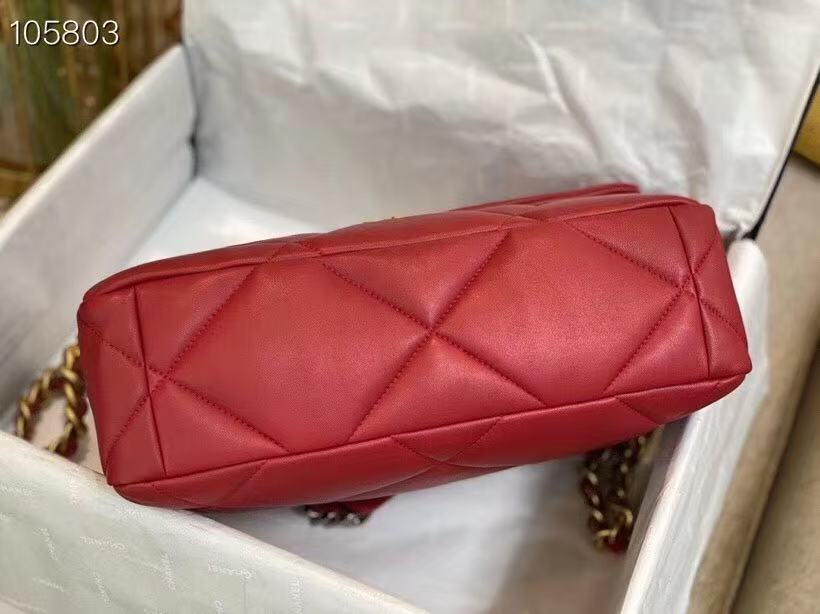 CHANEL 19 FLAP BAG 30 IN RED GOATSKIN
