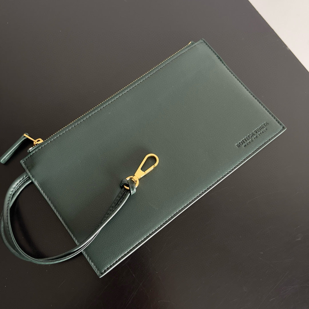 BOTTEGA VENETA 25S LARGE CABAT BAG 51 IN DEEP SLATE GREEN LAMBSKIN
