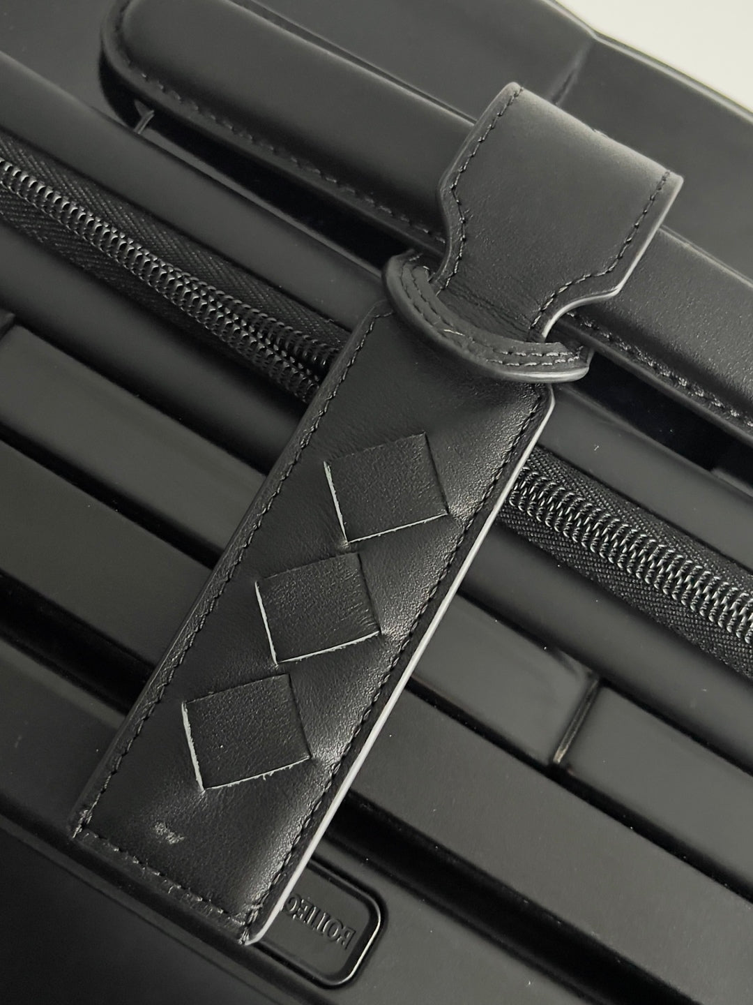 BOTTEGA VENETA 25S ODYSSEY CABIN 3D INTRECCIO PATTERN LUGGAGE 55 IN BLACK CALFSKIN