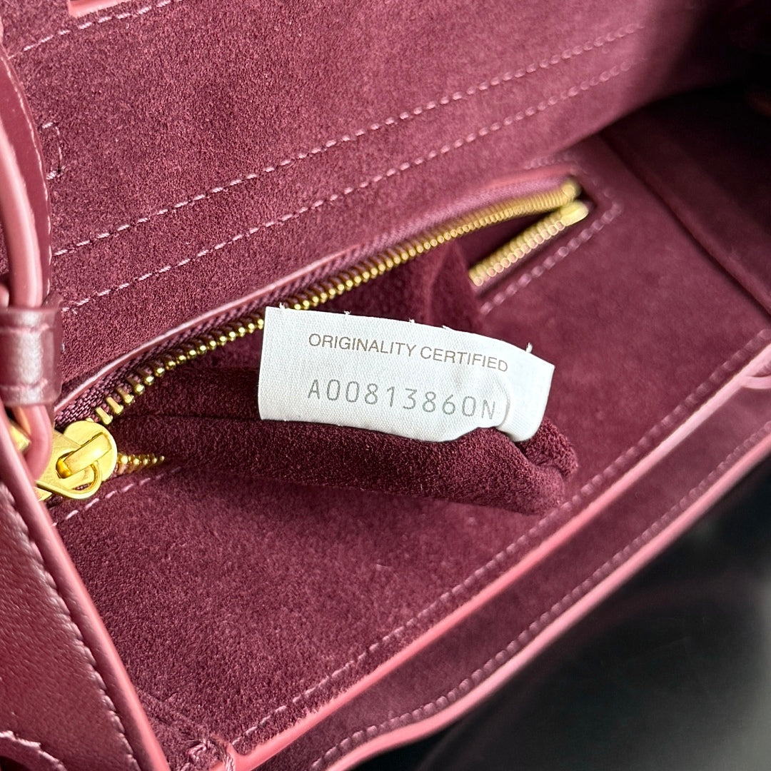 BOTTEGA VENETA 25S MEDIUM CIAO CIAO BAG 26 IN BURGUNDY CALFSKIN