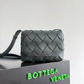 BOTTEGA VENETA 25S DIAGO 22 IN STEEL GRAY CALFSKIN SILVER HARDWARE