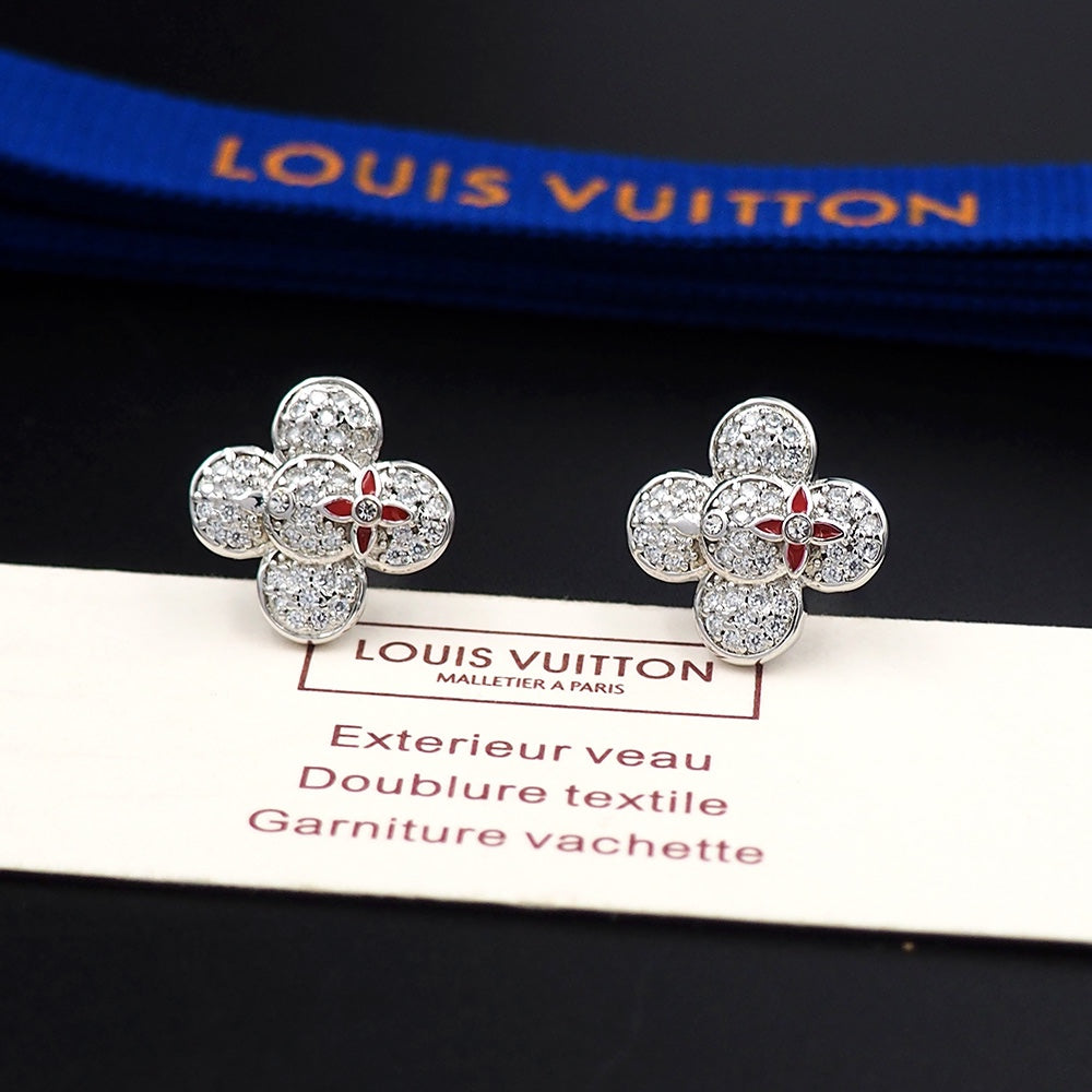 18K Louis Vuitton Vivienne Diamond Earrings
