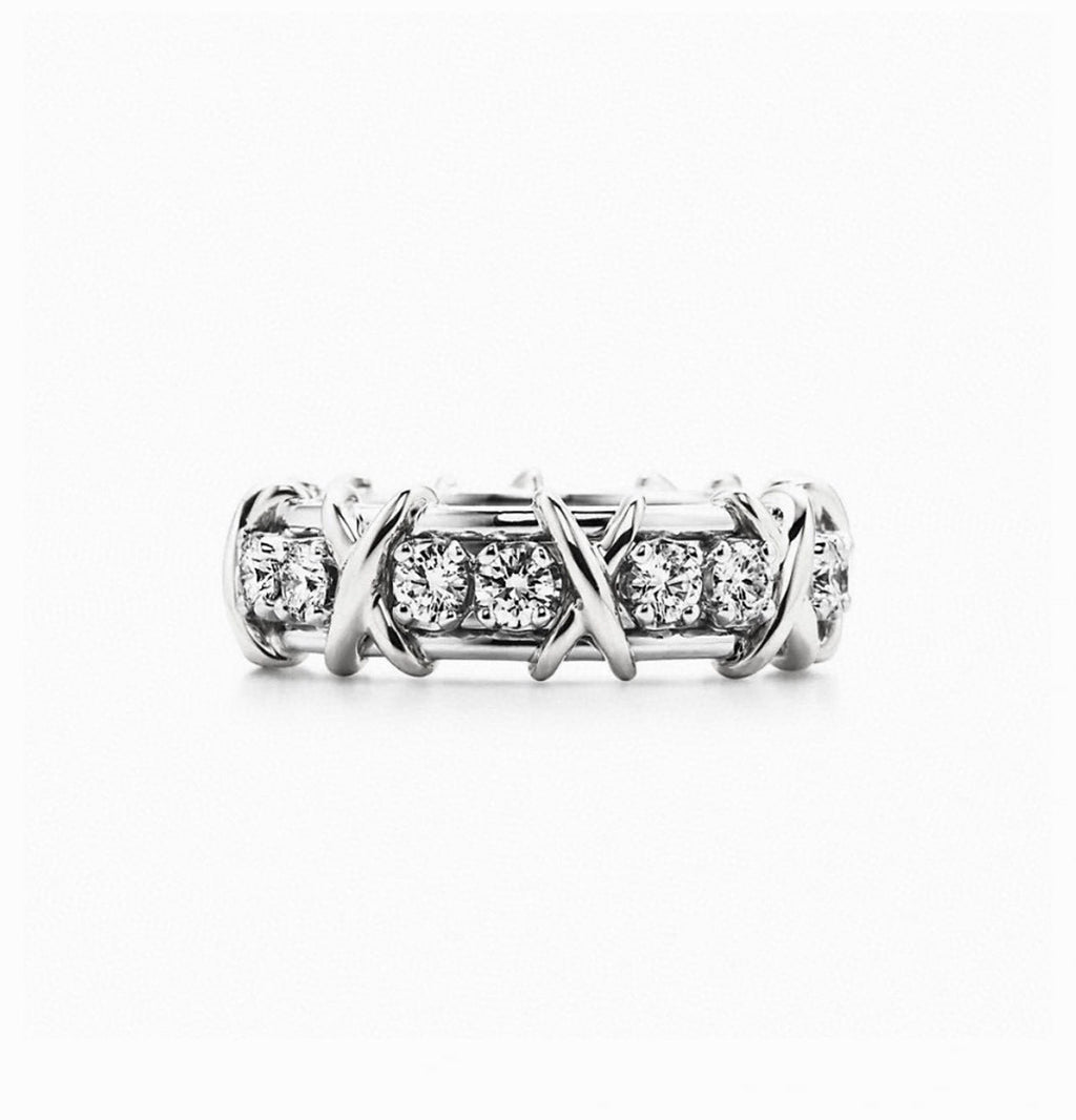 18K Tiffany Schlumberger Eighteen Stone Ring