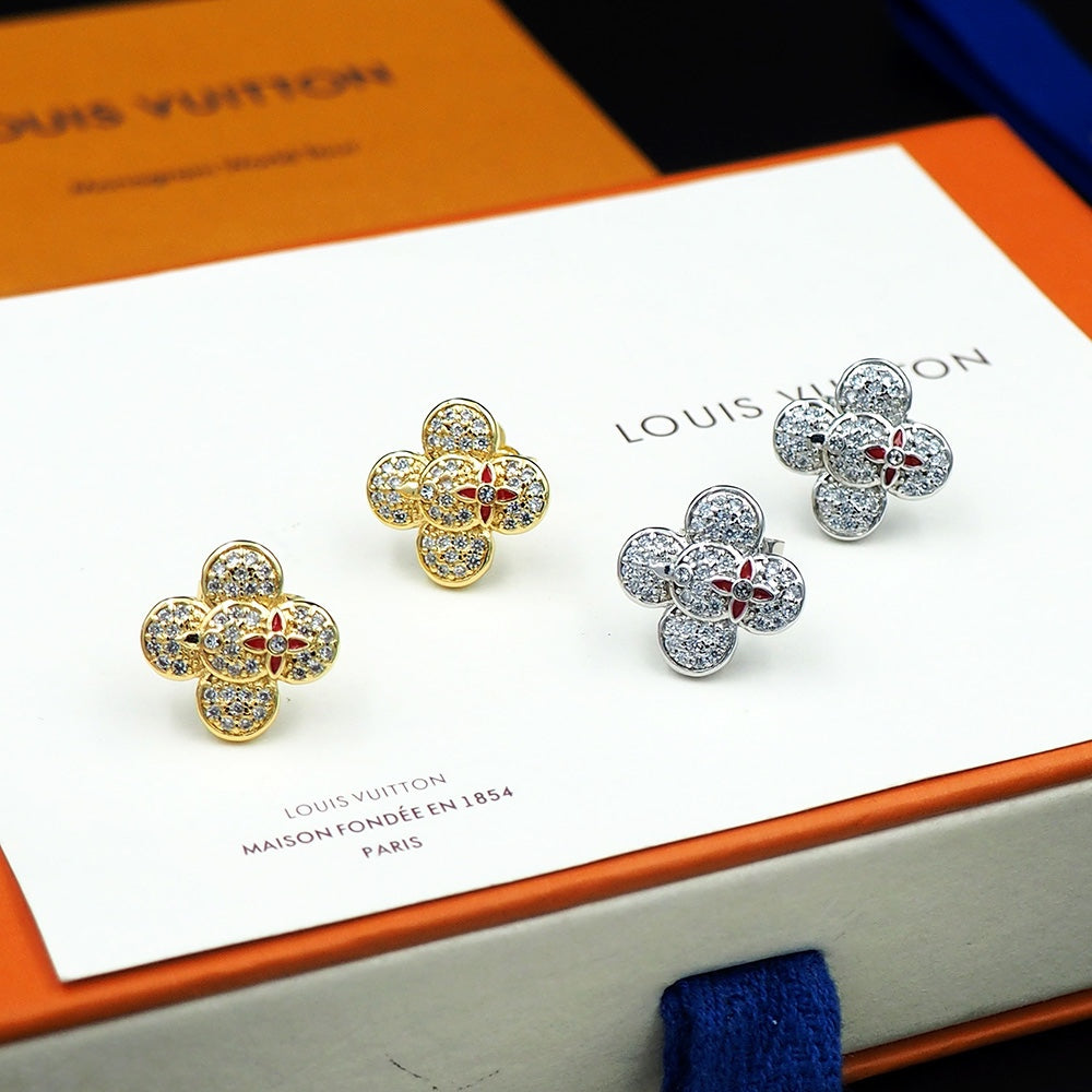 18K Louis Vuitton Vivienne Diamond Earrings