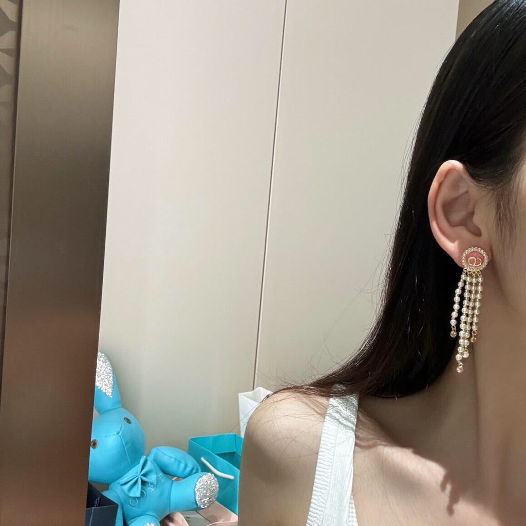 18K Petit Dior Tassel Earrings