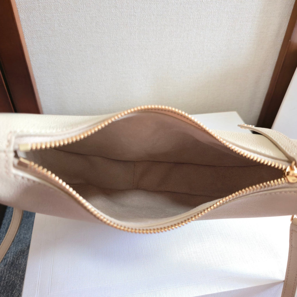 CELINE 25S TEEN LULU BAG 24MM IN BEIGE CALFSKIN GOLD HARDWARE