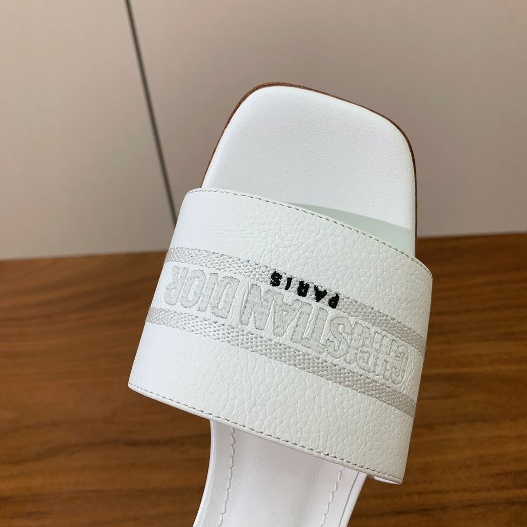 DIOR 25S HIGH-HEEL SANDALS 40 MM IN WHITE CALFSKIN