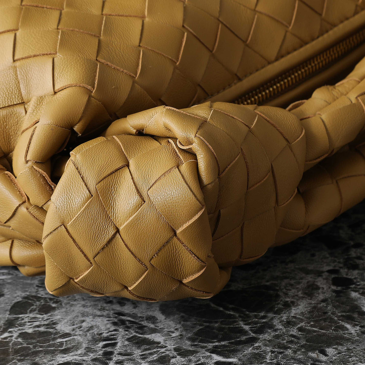 BOTTEGA VENETA 25S MINI JODIE 36 IN WARM BRONZE CALFSKIN GOLD HARDWARE