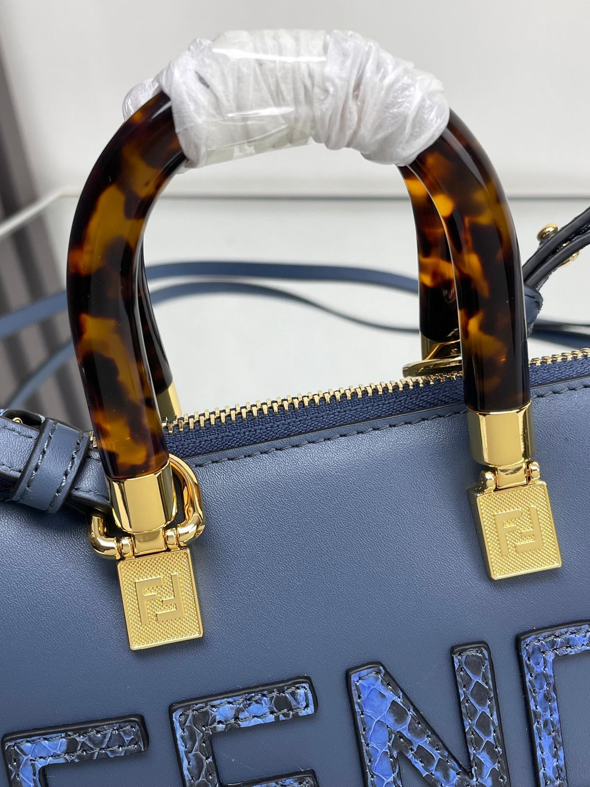 BY THE WAY MINI 18 IN AEGEAN BLUE LAMBSKIN GOLD HARDWARE