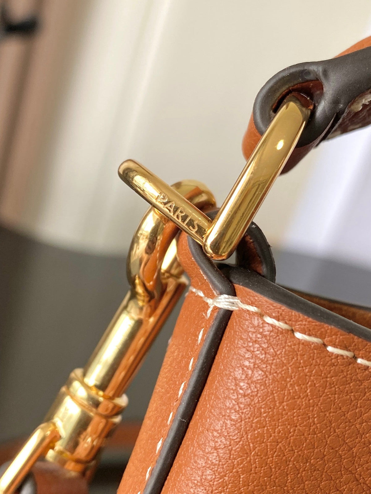 CELINE 25S CLARA BAG 19 IN BURNT ORANGE CALFSKIN GOLD HARDWARE