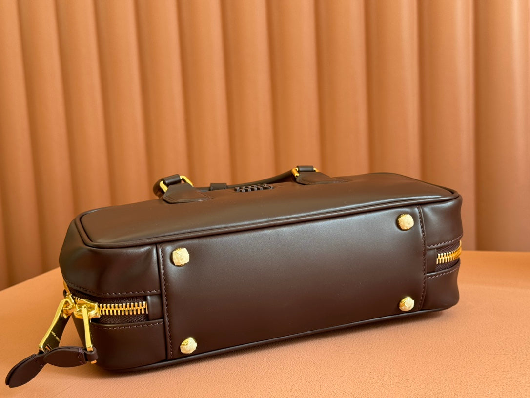 ARCADIE BAG 27 IN COPPER BROWN SHINY CALFSKIN