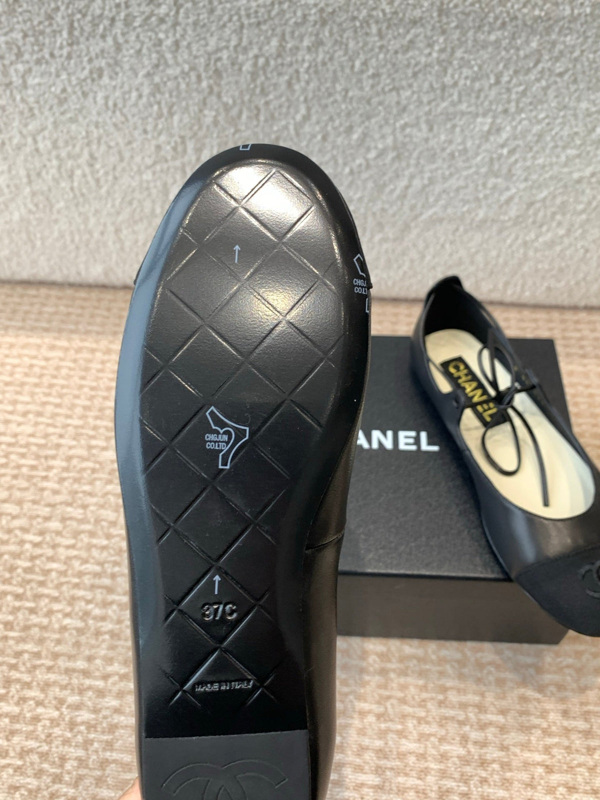 CHANEL MARY JANE BALLERINA IN BLACK LAMBSKIN