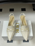 DIOR 25S BOY SLINGBACK HIGH HEELS 50 MM IN WHITE LAMBSKIN