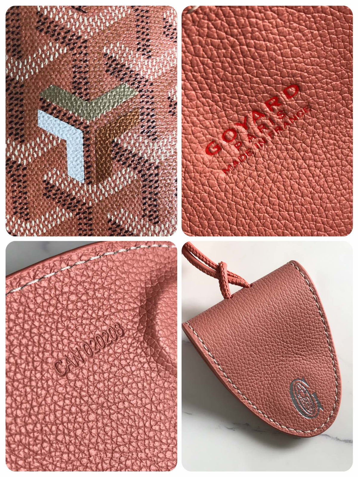 ANJOU MINI BAG 20 IN MANHATTAN PINK  CALFSKIN AND GOYARDINE CANVAS