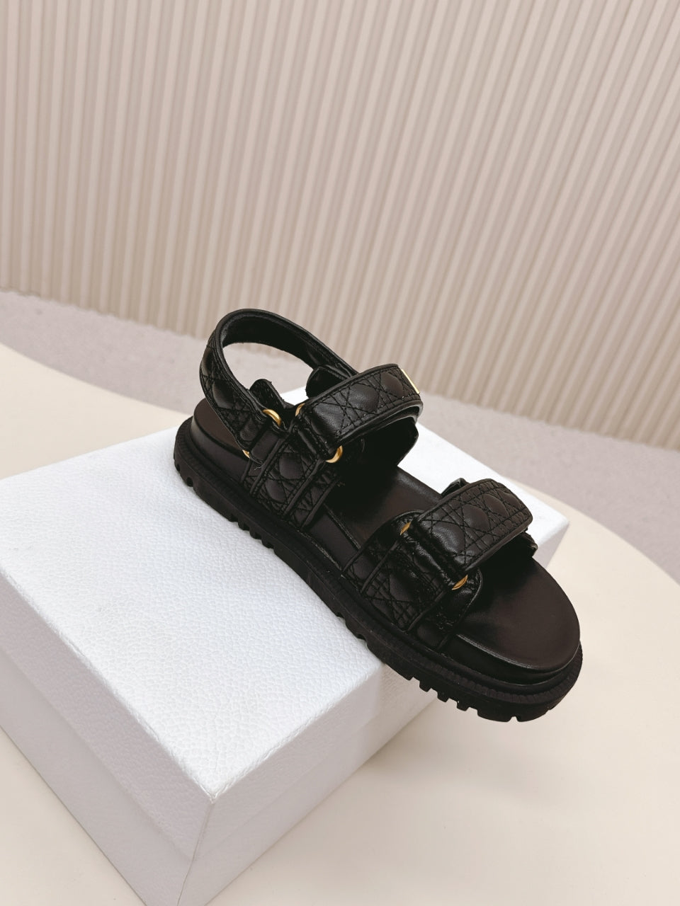 DIOR BACK-STRAP SANDALS 25S IN BLACK CALFSKIN