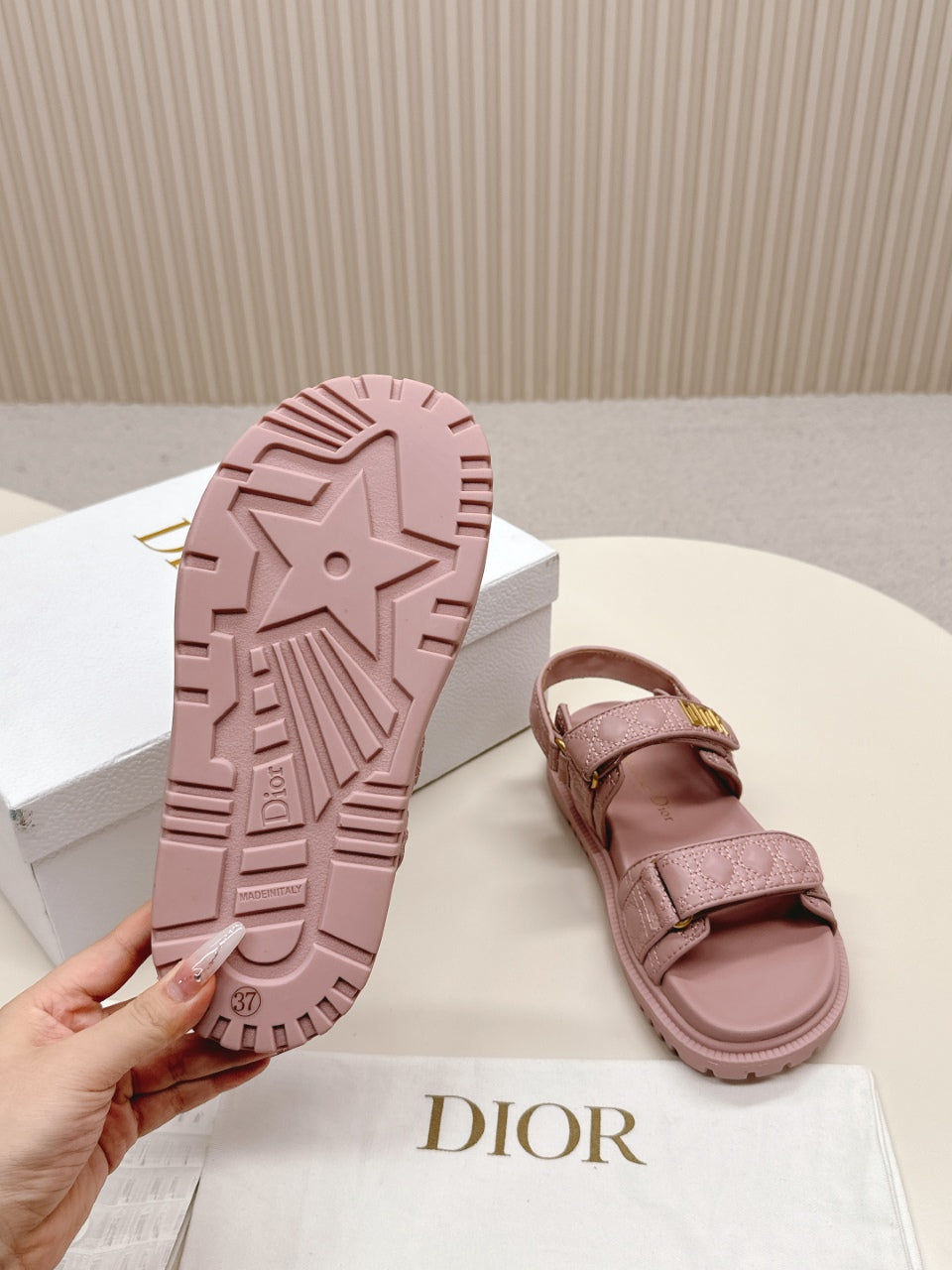DIOR BACK-STRAP SANDALS 25S IN BABY PINK CALFSKIN