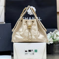 CHANEL 25 HANDBAG IN CREAM 30 GRAINED CALFSKIN GOLD HARDWARE